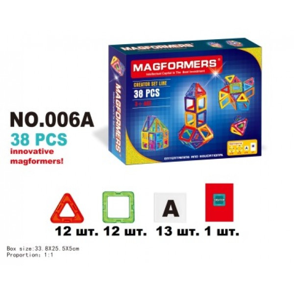 Конструктор MAGFORMERS 006A 38дет.кор.34*5*26 /48/