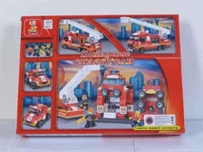 Конструктор SLUBAN 620035 / M 38 B 0223 (24шт) пожежні рятувальники, 363 дет, в кор-ке, 38,5-29-6см