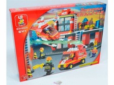 Конструктор SLUBAN 620036/M38 B0225 (24шт) пожарные спасатели, 371 дет, в кор-ке, 38-29-6см