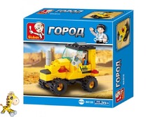 Конструктор SLUBAN M38-B0120 (64шт) город, трактор, фигурка, 70дет, в кор-ке, 14,5-14,5-4,5см