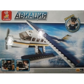 Конструктор SLUBAN M38-B0361R (24шт) "Авиация" 214 дет,  в разобр. кор. 28,5*21,2*5,4см