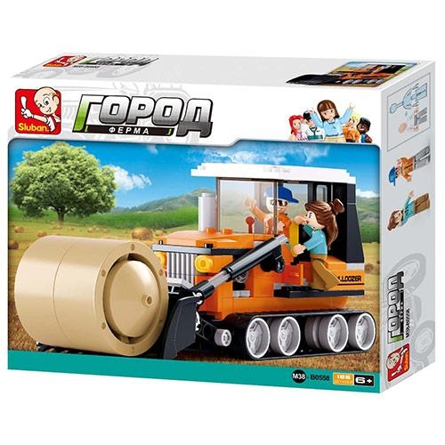 Конструктор SLUBAN M38-B0558 (32шт) ферма, бульдозер, фигурки, 165дет, в кор-ке, 28,5-23,5-5,5см