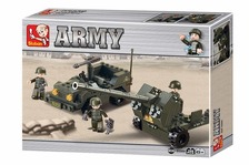Конструктор SLUBAN M38-B5900 (48шт) армия,воен.машинка,пулемет,фигурки,138дет,в кор-ке,26-19-4,5см