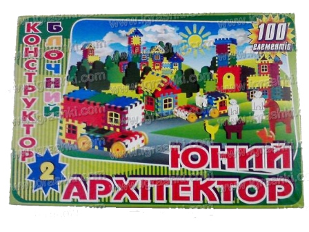 Конструктор блочний "Юний Архітектор" (24 шт) 100 елементів в коробці
