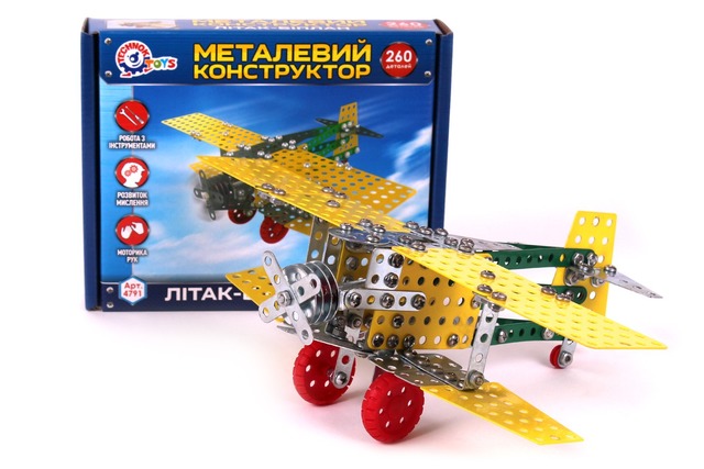 Конструктор металевий "Літак-біплан ТехноК" арт.4791. Фото 2