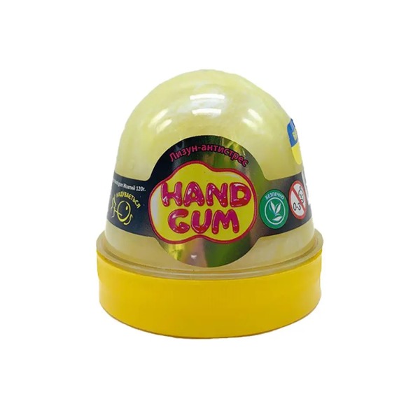 Лизун антистрес Жовтий 120г. Hand gum 80101