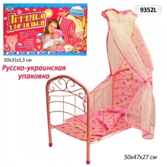 Ліжечко 9352L (24шт) з балдахіном, в кор.44 * 27 * 65см