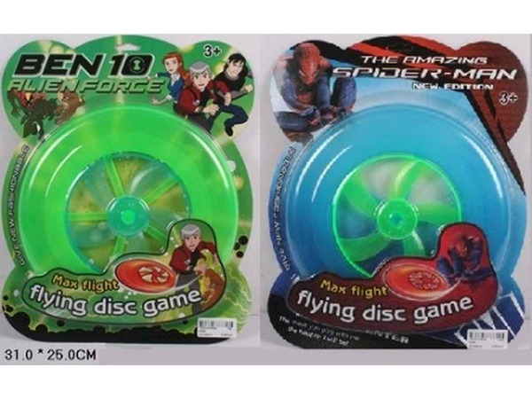 Літаюча тарілка 9056/58 Ben 10/Spiderman 2 вида,на листі 25*31