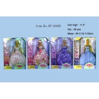 Лялька "Defa Lucy" 20955 (36шт / 2) 4 види, у вечірній сукні, з взуттям, сумочкою, в кор. 29см