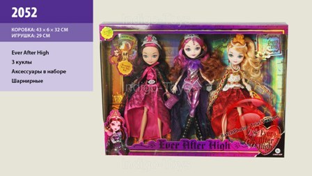 Лялька "Ever After High" 2052 (36шт / 2) 3 ляльки, з акс., На шарнірах, в кор.