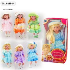 Лялька 2013-22B-U (12шт)6 видов, сидит,батар., укр.стих и песня,в разобр.кор.26*46*27см
