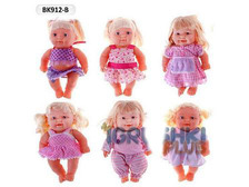 Лялька BK912-B (60шт / 2) 6відов, "склопл" очі, гумові руки, ноги, голова, в пак. PVC 25 * 31 * 5см
