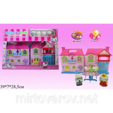 Ляльковий дім 8102-2 "Hello Kitty" с куклами и мебелью батар.муз.свет кор.39*7*28,5 ш.к./36/
