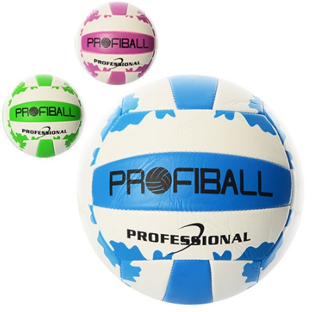М'яч волейбольний EV 3204 (30шт) PROFIBALL, офіц.размер, ПВХ 2мм, 2слоя, 18панелей, 260-280г, 3цвета