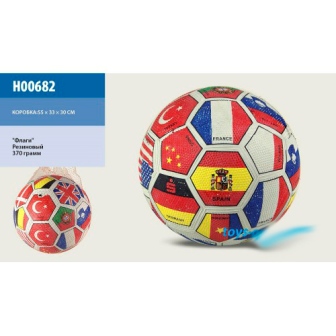 М'яч гумовий H00682 (50шт) футбол прапори 370г
