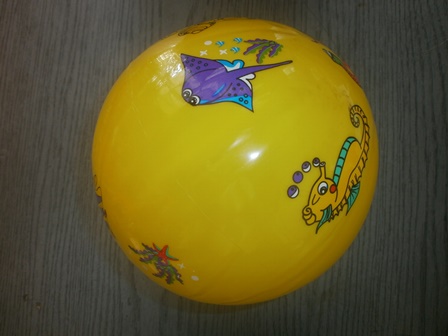 М'яч для фітнесу-55см M 0074 U / R (40шт) з ручкою, 10 видів (рус.мультік), 750г