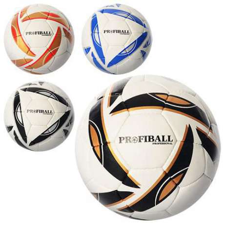 М'яч футбольний PROFIBALL 2500-13AB (30 шт) розмір 5, ПУ 1,4мм, 4слоя, 32панелі, 410-430г, 4 кольори