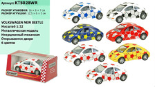 Машина "KINSMART" KT5028WR (96шт/4) "Volkswagen New Beetle", в коробке 16*8*7см