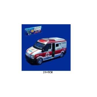 Машина 3299 (60шт/2) "Скорая помощь" откр.,двери,в пакете 24*9см