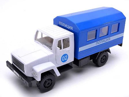 Машина 33118 (48шт/2) ГАЗ "Милиция" батар.,откр.двери,звук,свет фар,в пакете 22*8*12см