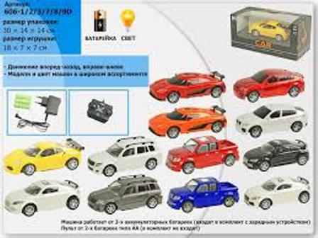 Машина 606-1/2/3/7/8/9D (36шт/2) пульт на батар.,в кор.30,2*14*14,5см