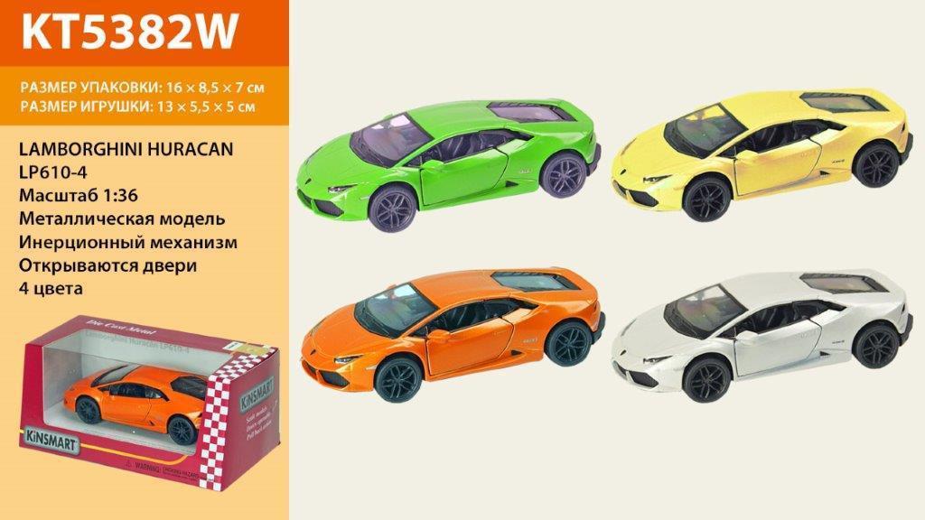 Машина металл "KINSMART" KT5382W (96шт/4)"Lamborghini Huracan LP610-4 (Police)" в кор. 16*8,5*7,5см