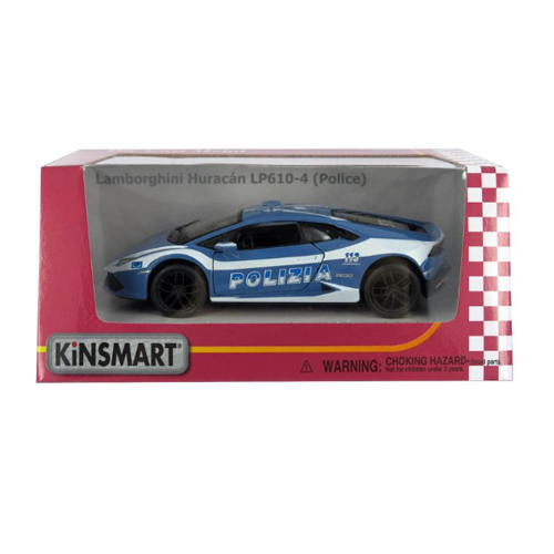 Машина металл "KINSMART" KT5382WP (96шт/4)"Lamborghini Huracan LP610-4 (Police)" в кор. 16*8,5*7см