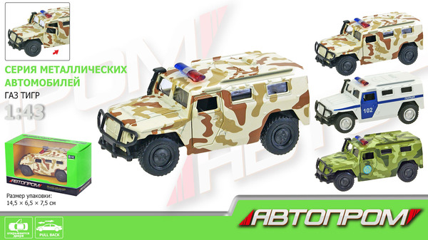 Машина металл 6408ABD (108шт/3) "АВТОПРОМ",откр.двери,в кор. 14,5*6,7*7,7см