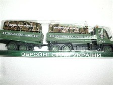Машинка 151185 U/3000-9 (24шт) военная с прицепом, в слюде, 53-12-14см