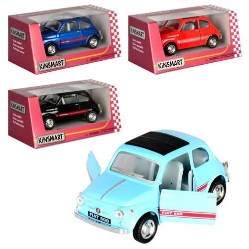 Машинка 5" KT5004W FIAT 500 метал.инерц.откр.дв.1:36 кор./96/
