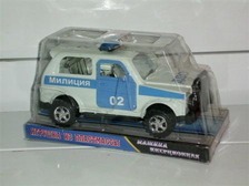 Машинка 730 ABCD (120шт) инер-я, 4 вида, в слюде, 18-9см