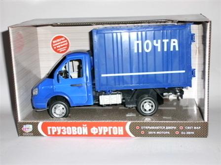 Машинка 9077 D (24 шт) інерційна бат-ка, звук, свет, "почта", в кор-ке, 24-14-11см