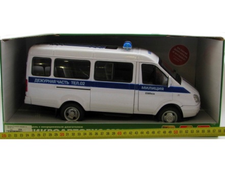 Машинка 9124 D (12шт) інер-я, бат-ка, муз, свет, "милиция", в кор-ке, 39-18-18см