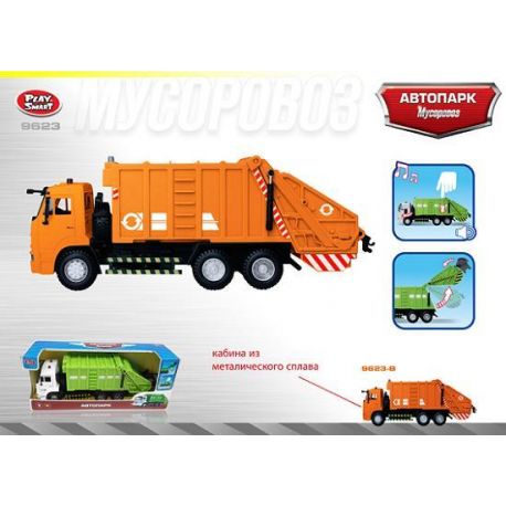 Машинка PLAY SMART 9623B "Автопарк" метал.инерц.муз.свет.откр.дв.кор.24*9*12 ш.к./36/