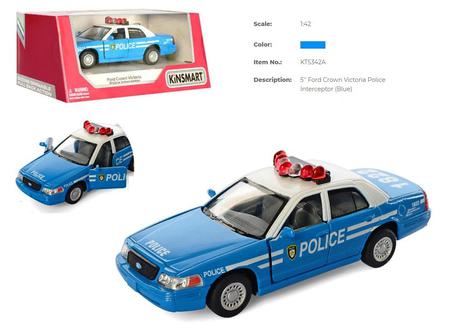 Машинка КТ 5342 AW Ford Crown Victoria Police Blue метал інерц