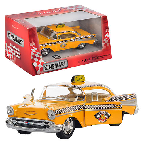 Машинка металева KINSMART KT 5360 W (96шт) інер-я, 1:40 5'' 1957 CHEVROLET BEL AIR (TAXI), в кор-ке