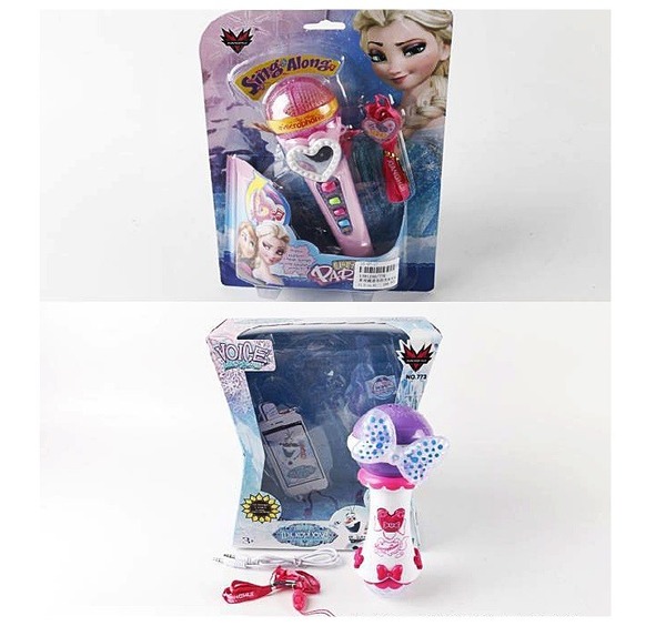 Мікрофон 776/2 (144шт/2)DISNEY,2 вида,со шнурком,батар,звук,на планш.24,5*17,5*5см