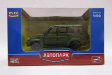 Модель джип PLAY SMART 6403E "Автопарк" воен.метал.инерц.откр.дв.кор.12,5*5,7*7 /144/