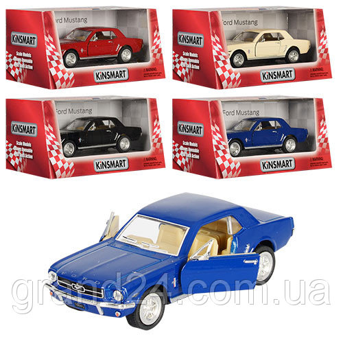 Модель легкова  5" KT5351W FORD MUSTANG 1/2 (1964) метал.инерц.откр.дв.1:36 кор.ш.к./96/