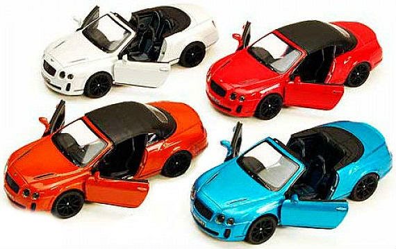 Модель легкова 5" KT5353W (2010) BENTLEY CONTINENTAL CONVERTIBLE метал.инерц.откр.дв.1:36 кор./96/