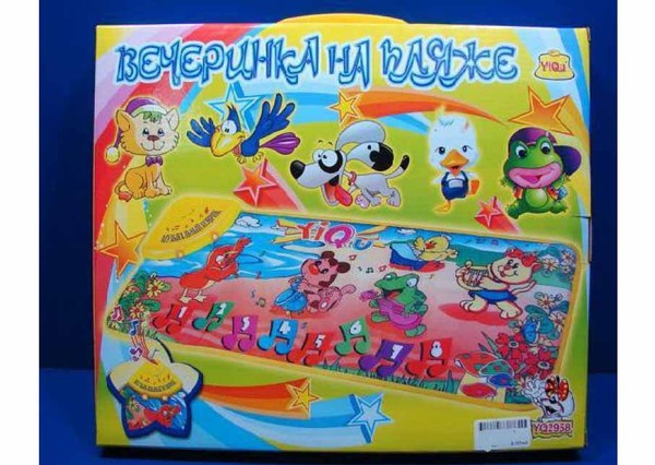 Муз.коврик YQ2958 (36шт/2) Вечеринка на пляже, батар., в кор. 35*27*4см