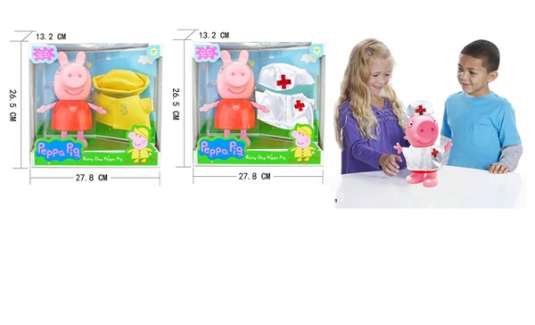 Муз.свинка PP6050/PP6050-1 (36шт/2) 2 вида, костюм доктора/дождевик, в кор. 27,8*26,5*13,2см