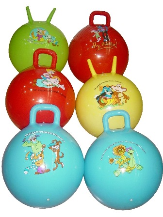Мяч 18" роги W09-332-1 русс.мульт.400гр. 4 цвета /60/