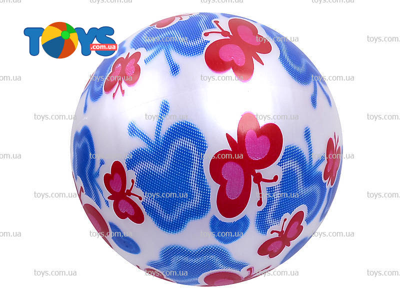 Мяч 9" BT-PB-0051 с бабочками 3цв.(розовый, белый, оранжевый) 60г сетка ш.к./500/
