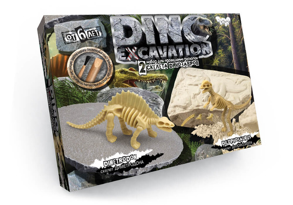 Набір для проведення розкопок "DINO EXCAVATION" динозаври укр.(6), DEX-01-04,05,06. Фото 3