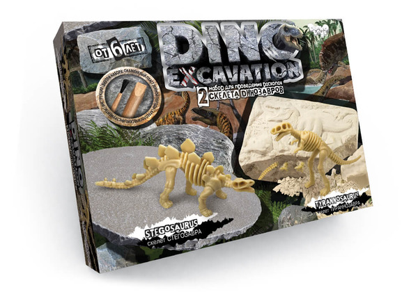 Набір для проведення розкопок "DINO EXCAVATION" динозаври укр.(6), DEX-01-04,05,06. Фото 5