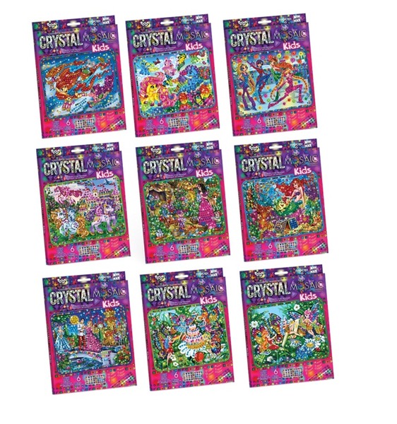 Набір креативної творчості "CRYSTAL MOSAIC KIDS" (20), CRMk-01-01,02,03,04...10