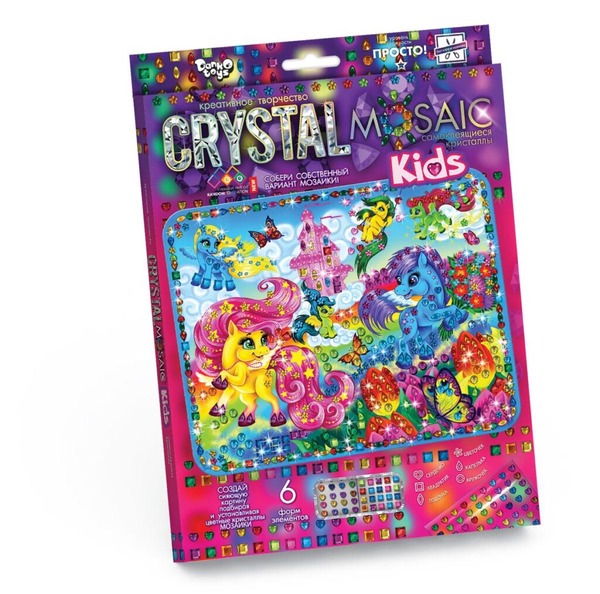 Набір креативної творчості "CRYSTAL MOSAIC KIDS" (20), CRMk-01-01,02,03,04...10. Фото 3