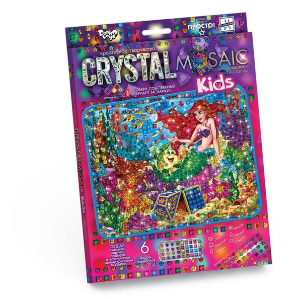 Набір креативної творчості "CRYSTAL MOSAIC KIDS" (20), CRMk-01-01,02,03,04...10. Фото 5