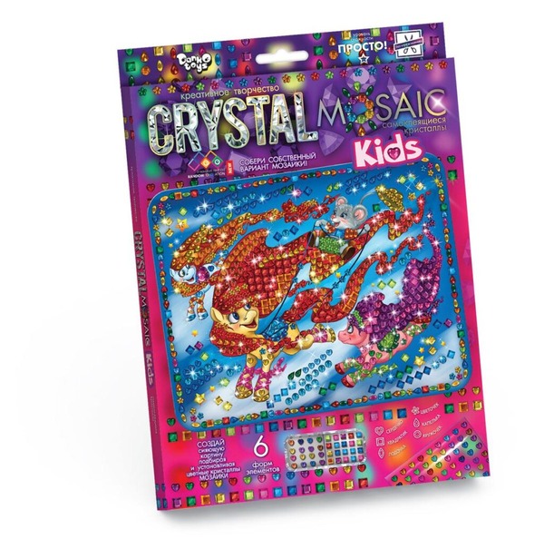Набір креативної творчості "CRYSTAL MOSAIC KIDS" (20), CRMk-01-01,02,03,04...10. Фото 4